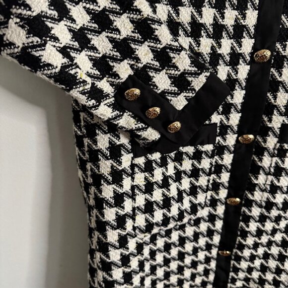 Pomander Place Women's Black and White Houndstooth Dress Size XS - Picture 4 of 6